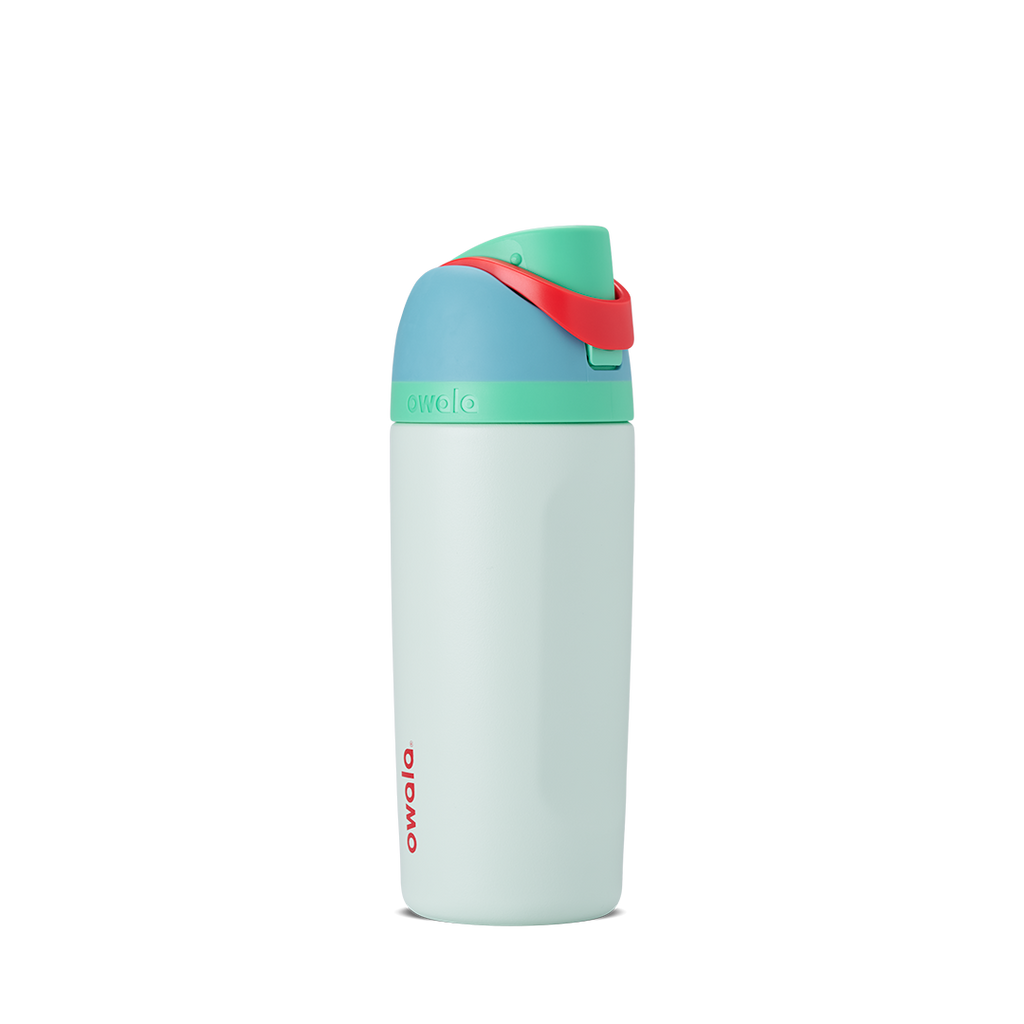 Kids FreeSip 16oz in Read My Lips, bold fuchsia hot pink insulated bottle with matching pink flip cap and pink carry loop